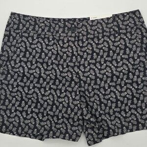 Loft Outlet Women's Pineapple Print Mid rise 6" Shorts sz 10.